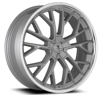 MODERN LUXURY MLF15 WHEELS BRUSHED SILVER W/SS.LIP