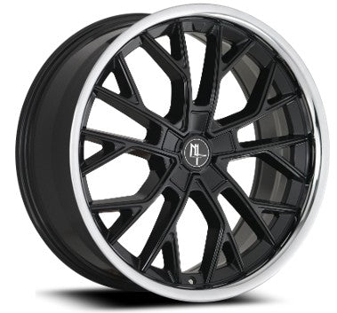 MODERN LUXURY MLF15 WHEELS GLOSS BLACK W/SS.LIP