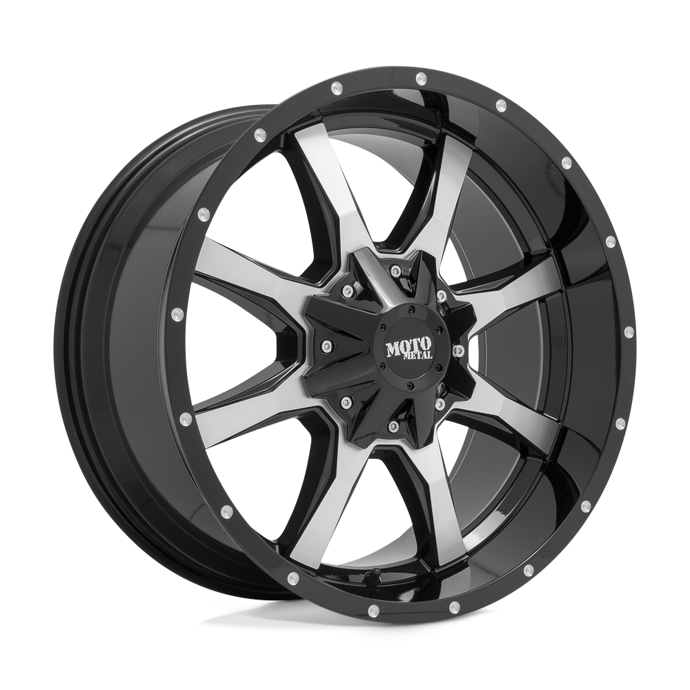 Moto Metal MO970 GLOSS BLACK MACHINED FACE