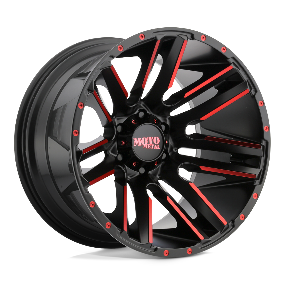 Moto Metal MO978 RAZOR SATIN  BLACK MACHINED RED TINT