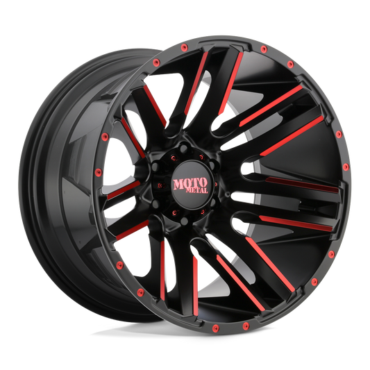 Moto Metal MO978 RAZOR SATIN  BLACK MACHINED RED TINT