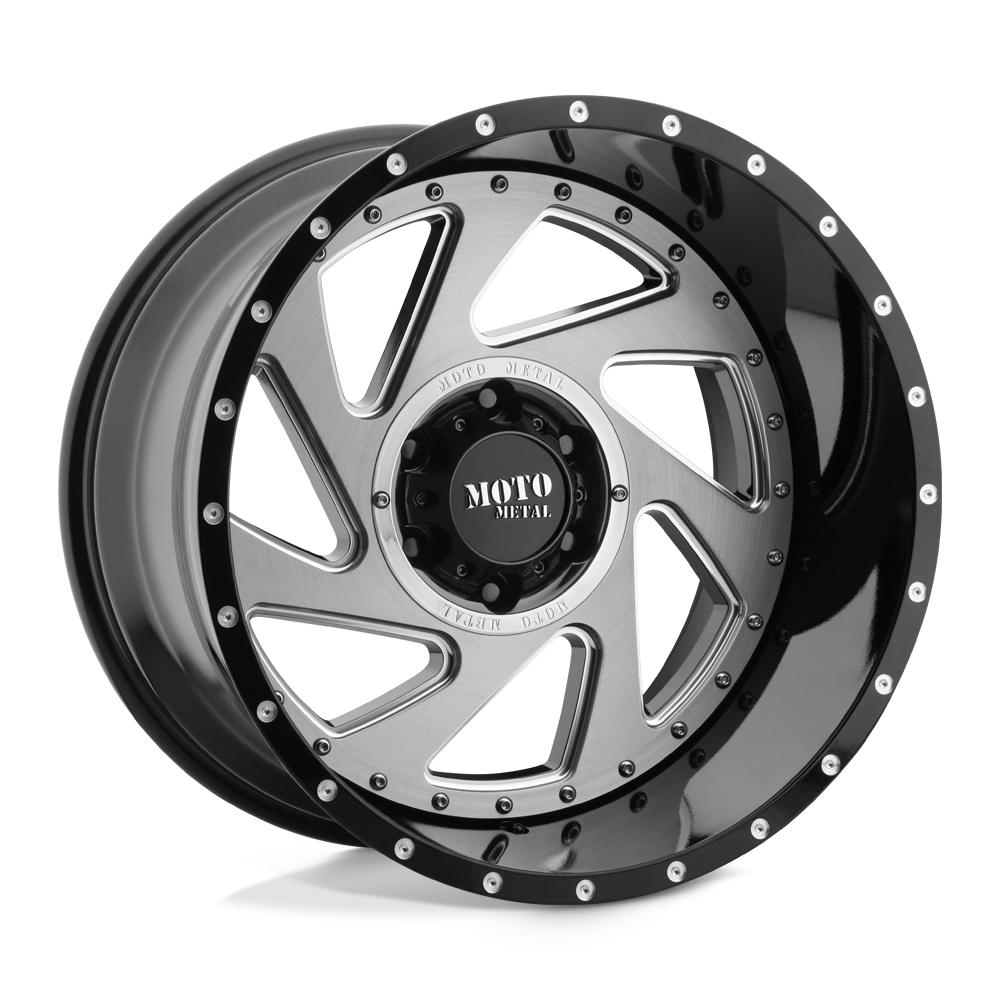 Moto Metal MO989 CHANGE UP GLOSS BLACK MILLED BRUSHED INSERTS