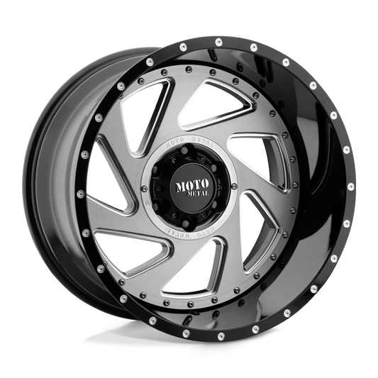 Moto Metal MO989 CHANGE UP GLOSS BLACK MILLED BRUSHED INSERTS