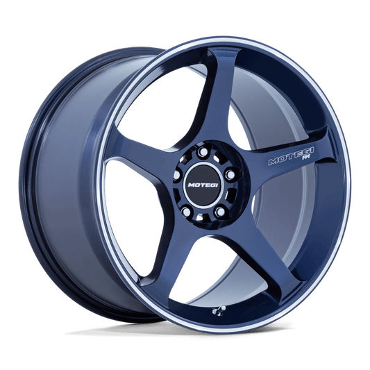 Motegi MR159 BATTLE V OBSIDIAN BLUE W/ MACHINED LIP STRIPE