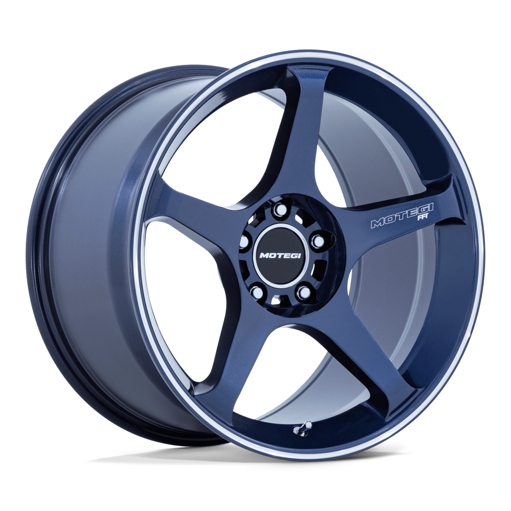 Motegi MR159 BATTLE V OBSIDIAN BLUE W/ MACHINED LIP STRIPE