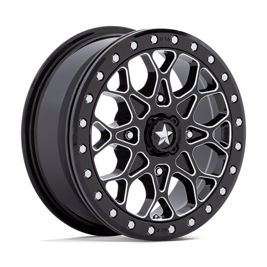 MSA Offroad Wheels M48 PORTAL BEADLOCK GLOSS BLACK MILLED WITH GLOSS BLACK RING