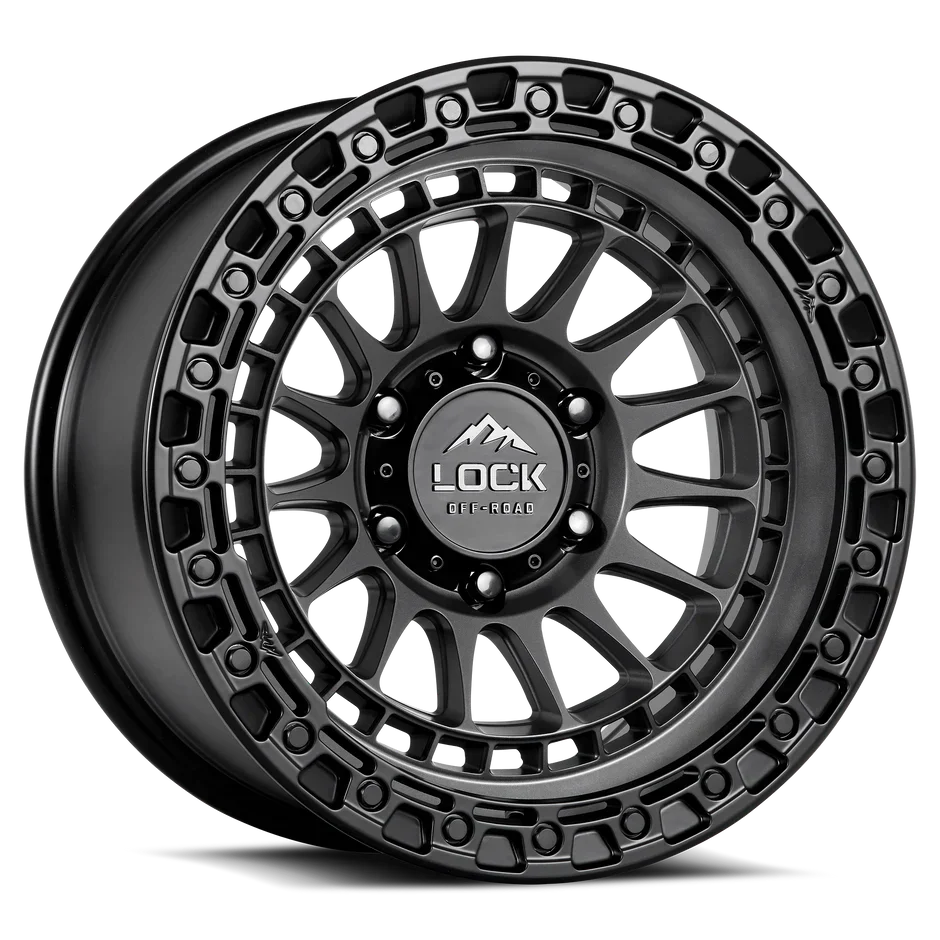 LOCK OFF-ROAD MOJAVE WHEELS GUN METAL BLK RING