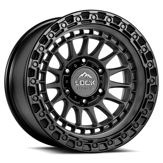 LOCK OFF-ROAD MOJAVE WHEELS GUN METAL BLK RING