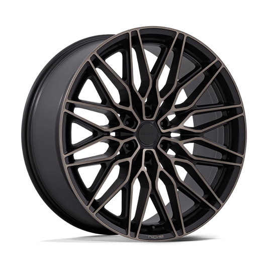 Niche 1PC NC278 CALABRIA 6 MATTE BLACK MACHINED W/ DARK TINT