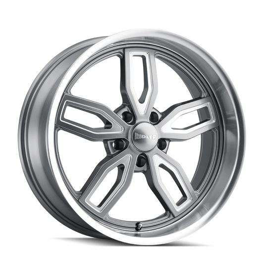 Ridler 608 Custom Wheel Gloss Grey Milled
