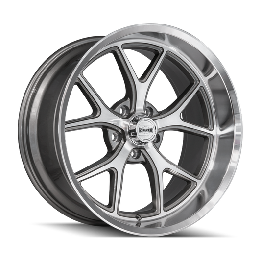 Ridler 661 Custom Wheel Gloss Grey with Diamond Cut Face and Lip