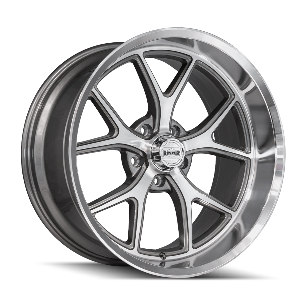 Ridler 661 Custom Wheel Gloss Grey with Diamond Cut Face and Lip
