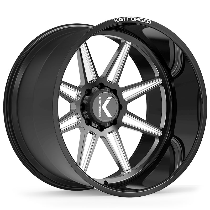 KG1 SCUFFLE CUSTOM WHEEL GLOSS BLACK MILLED