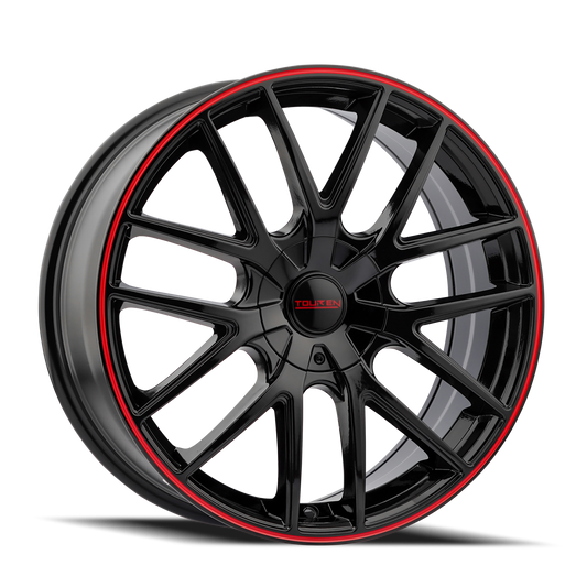 TOUREN TR60 GLOSS BLACK WITH RED RING