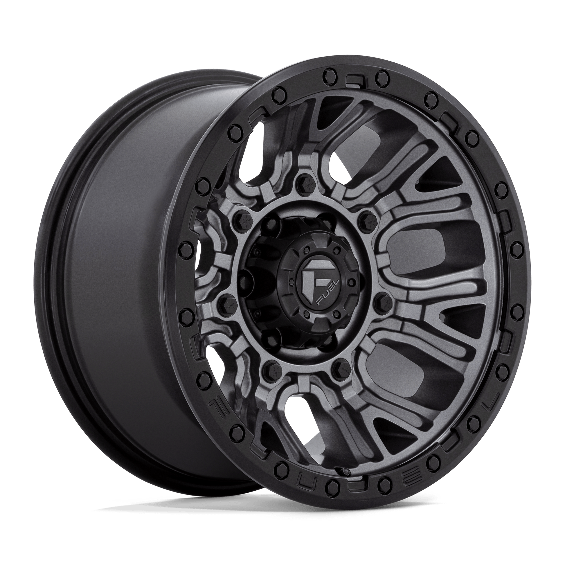 Fuel D825 TRACTION MATTE GUNMETAL WITH BLACK RING