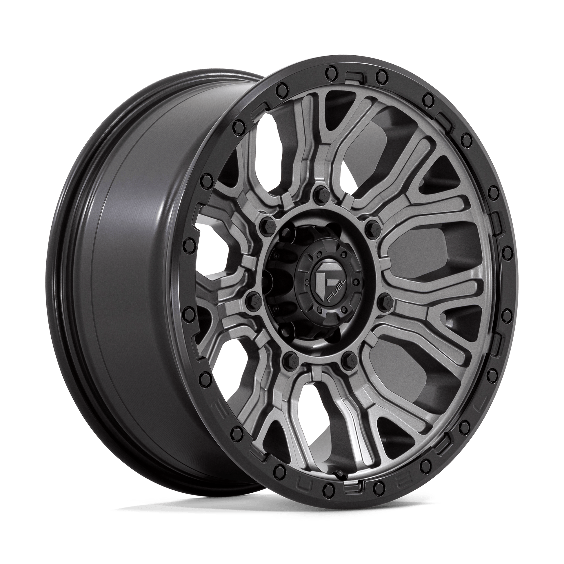 Fuel D825 TRACTION MATTE GUNMETAL WITH BLACK RING
