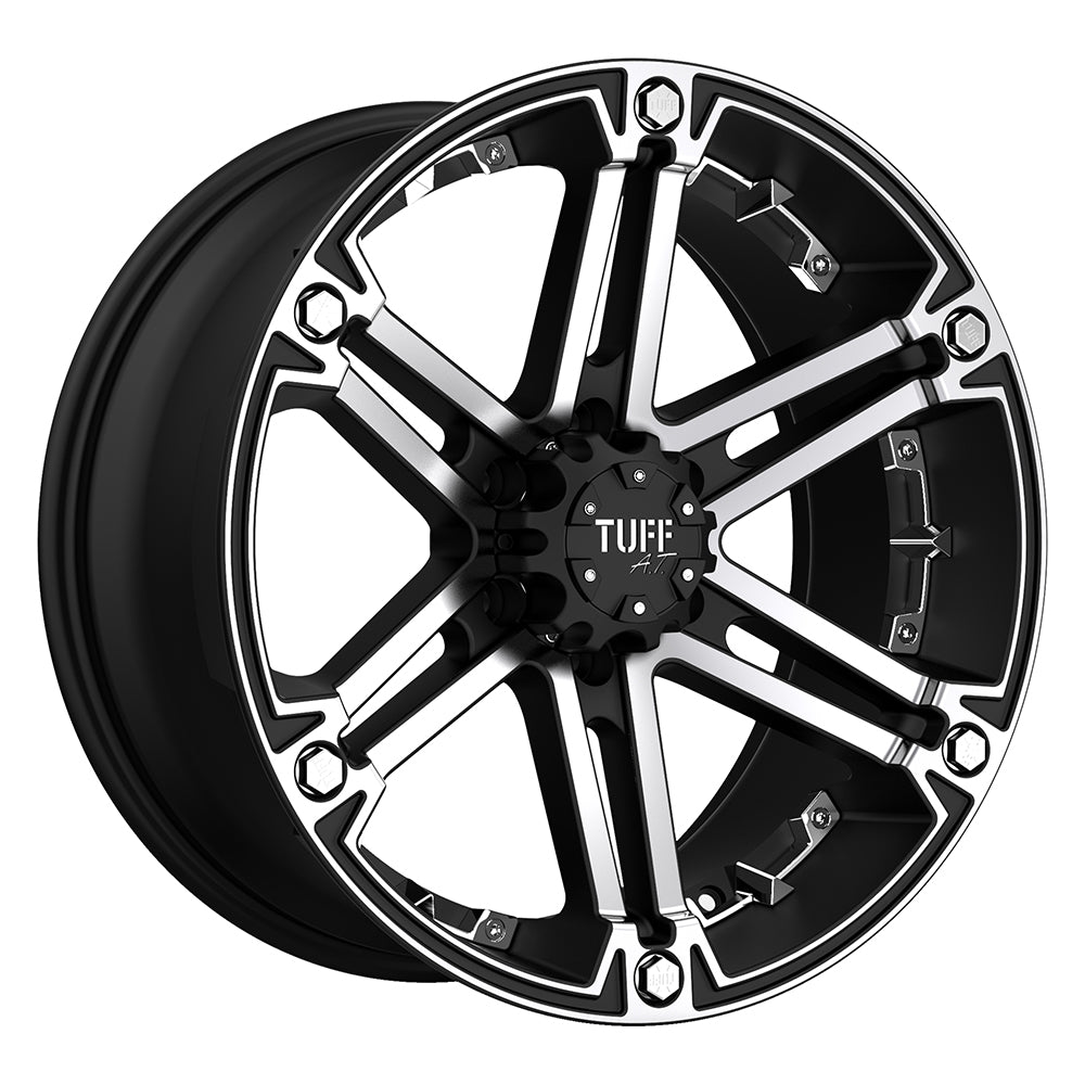 Tuff T01 FLAT BLACK W/ MACHINED FACE AND CHROME INSERTS