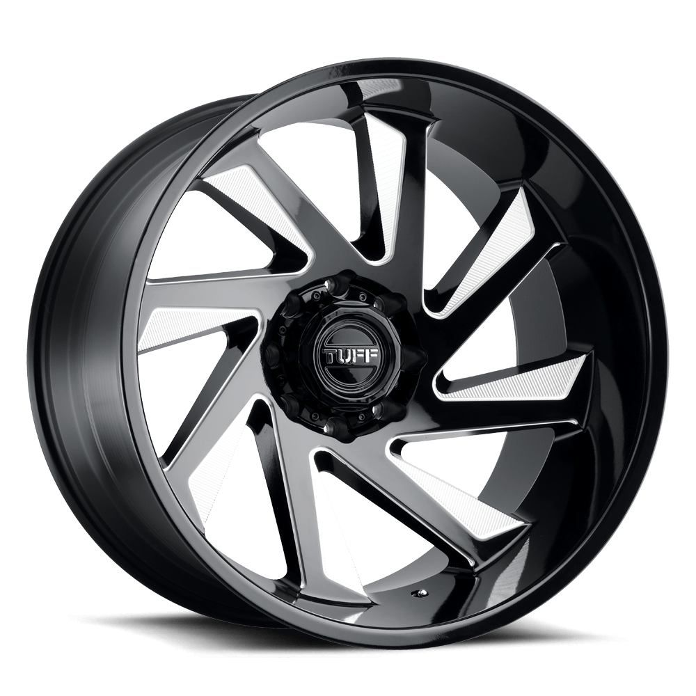 Tuff T1B GLOSS BLACK W/ MILLED SPOKES