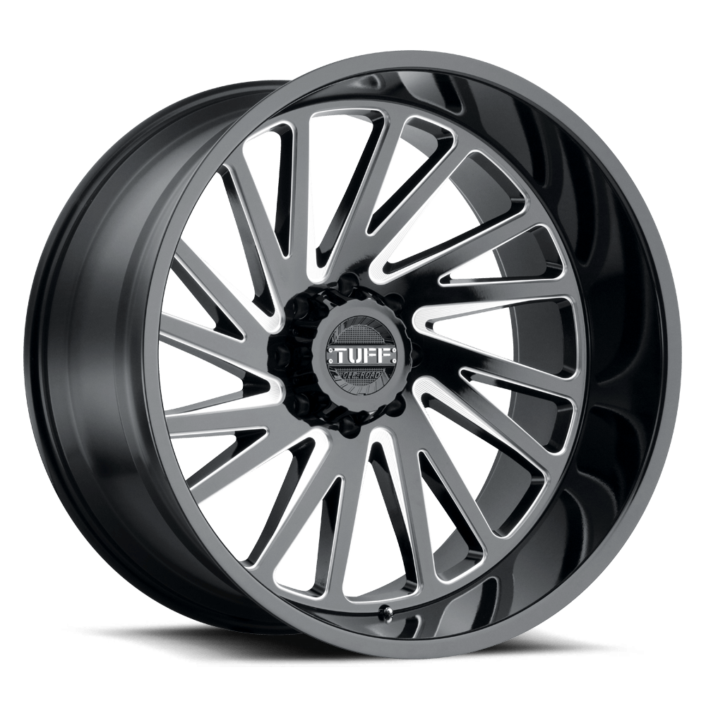 Tuff T2A GLOSS BLACK W/ MILLED SPOKES