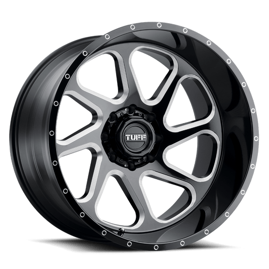 Tuff T2B GLOSS BLACK W/ MILLED SPOKES