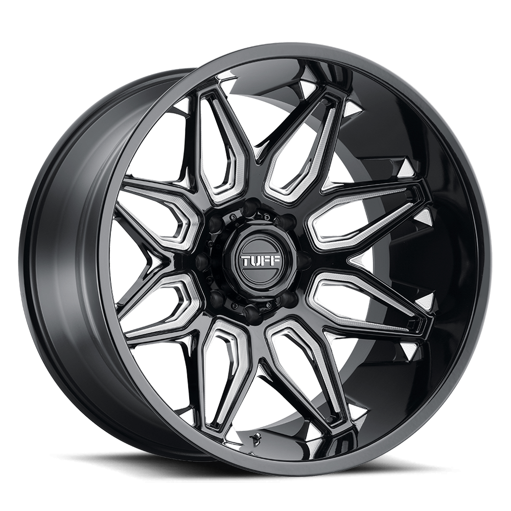 Tuff T3B GLOSS BLACK W/ MILLED SPOKES