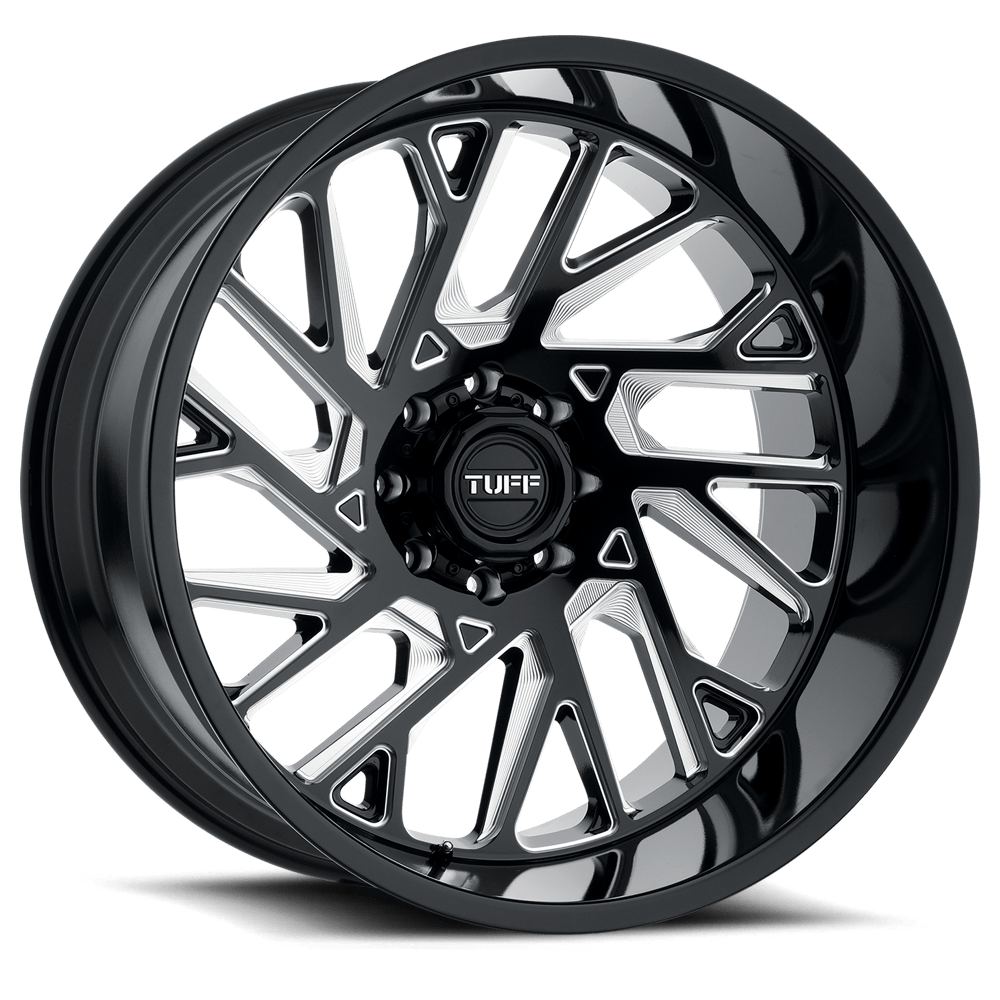 Tuff T4B GLOSS BLACK W/ MILLED SPOKES