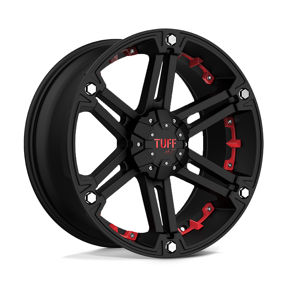 Tuff T01 FLAT BLACK W/ RED INSERTS