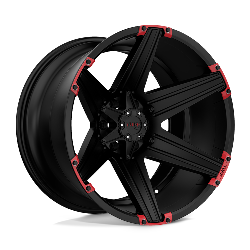 Tuff T12 SATIN BLACK W/ RED INSERTS