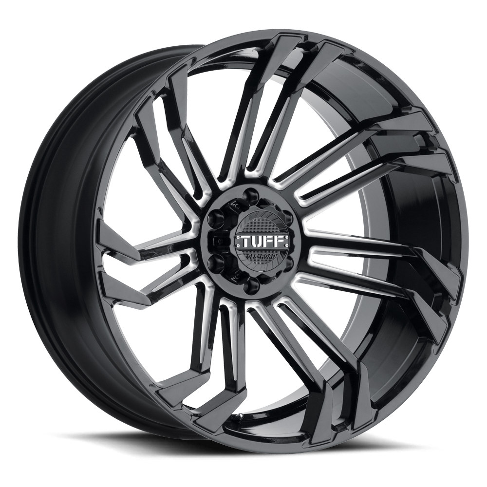 Tuff T21 GLOSS BLACK W/ MILLED SPOKES