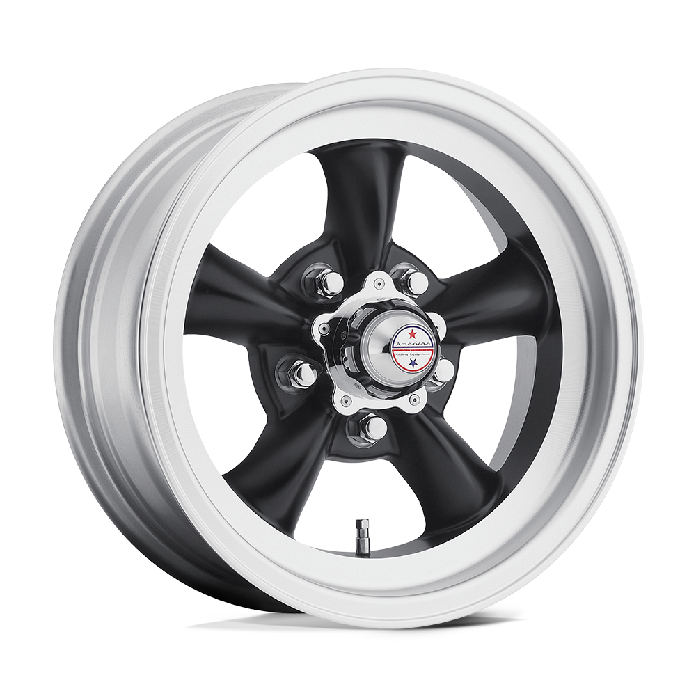 American Racing Vintage VN105 TORQ THRUST D SATIN BLACK MACHINED LIP