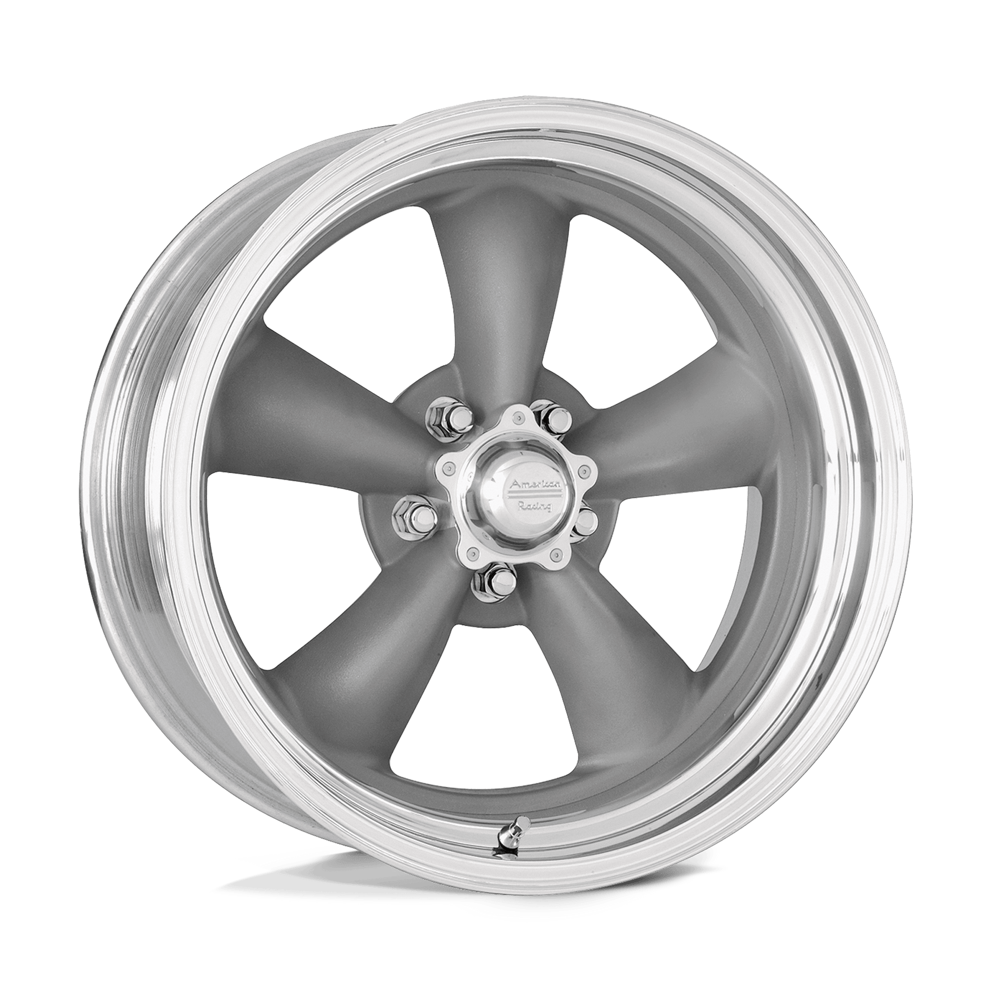 American Racing Vintage VN205 CLASSIC TORQ THRUST II TORQ THRUST GRAY POLISHED LIP