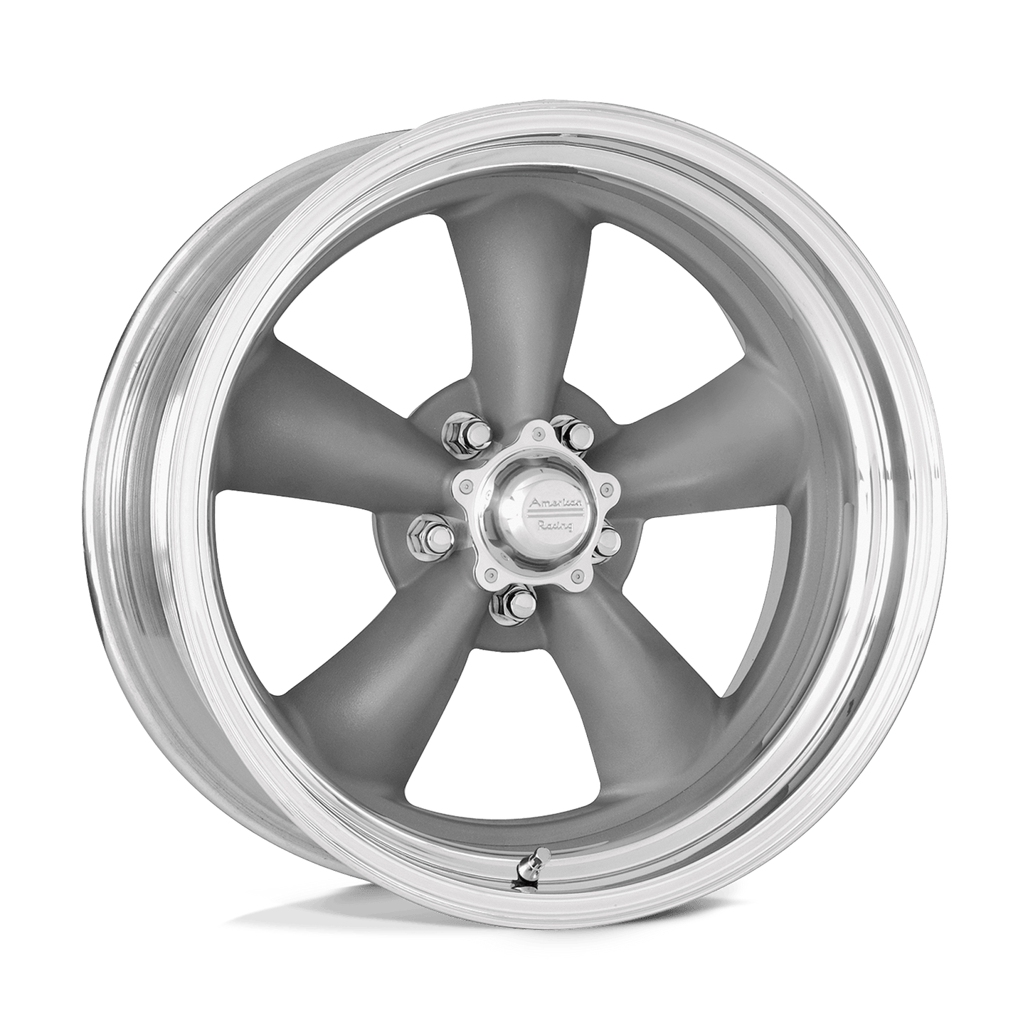 American Racing Vintage VN205 CLASSIC TORQ THRUST II TORQ THRUST GRAY POLISHED LIP