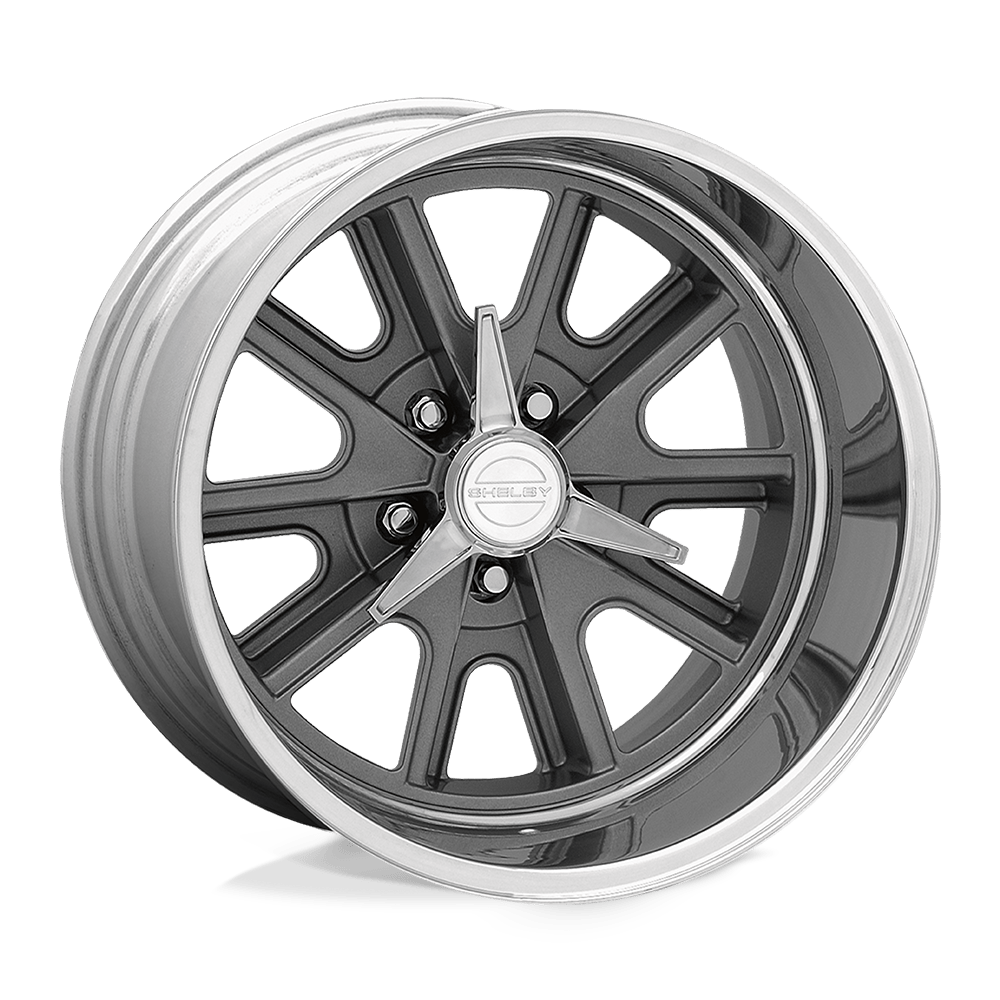 American Racing Vintage VN427 SHELBY COBRA TWO-PIECE MAG GRAY CENTER POLISHED BARREL