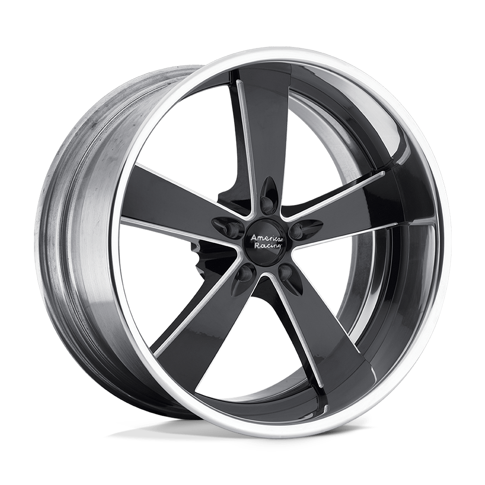 American Racing Vintage VN472 BURNOUT TWO-PIECE BLACK MILLED CENTER POLISHED RIM