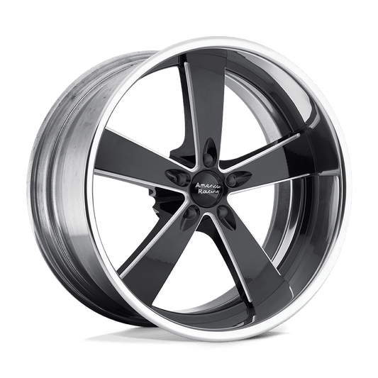 American Racing Vintage VN472 BURNOUT TWO-PIECE BLACK MILLED CENTER POLISHED RIM