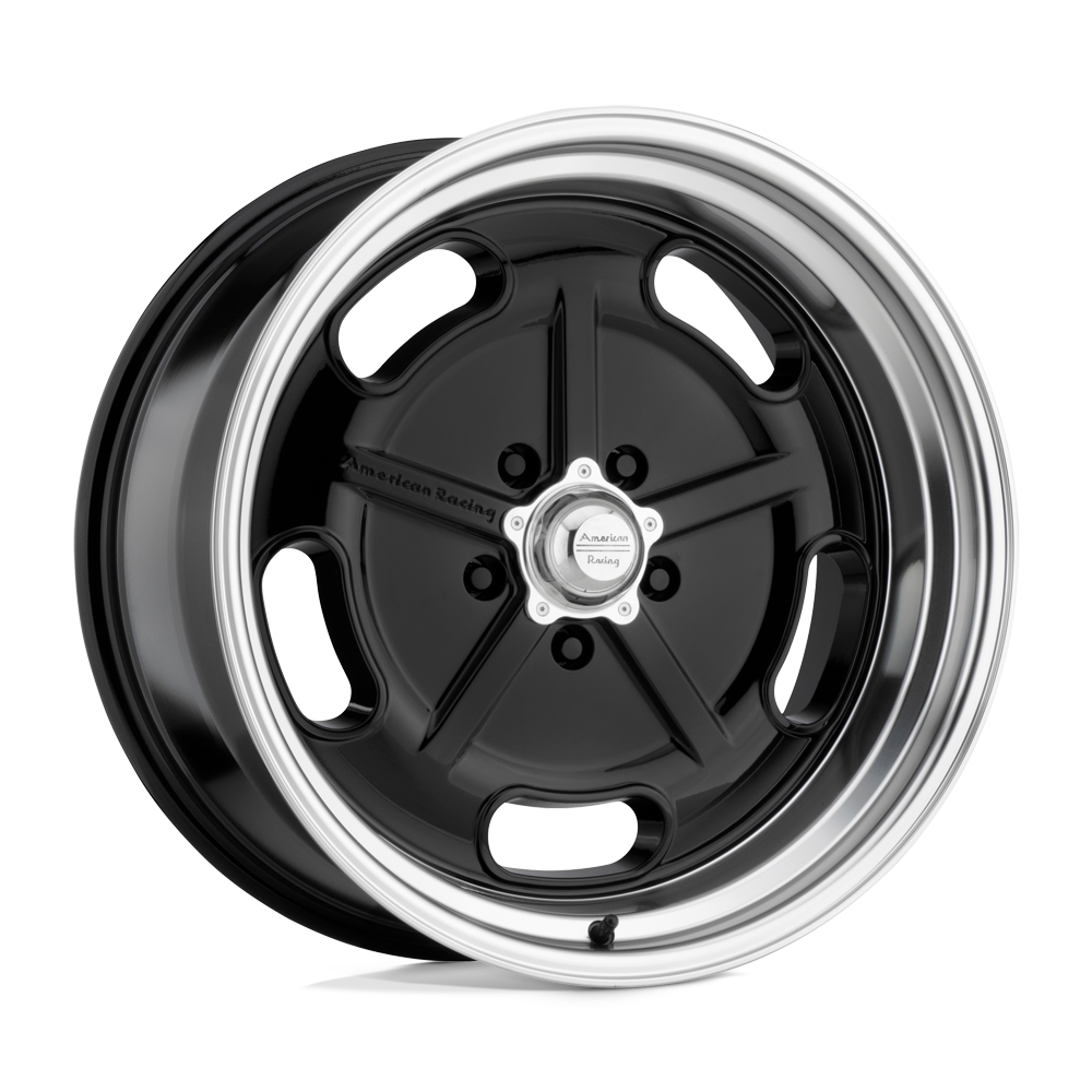 American Racing Vintage VN511 SALT FLAT GLOSS BLACK DIAMOND CUT LIP