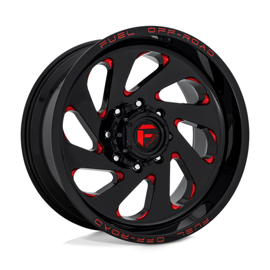 Fuel D638 VORTEX GLOSS BLACK RED TINTED CLEAR