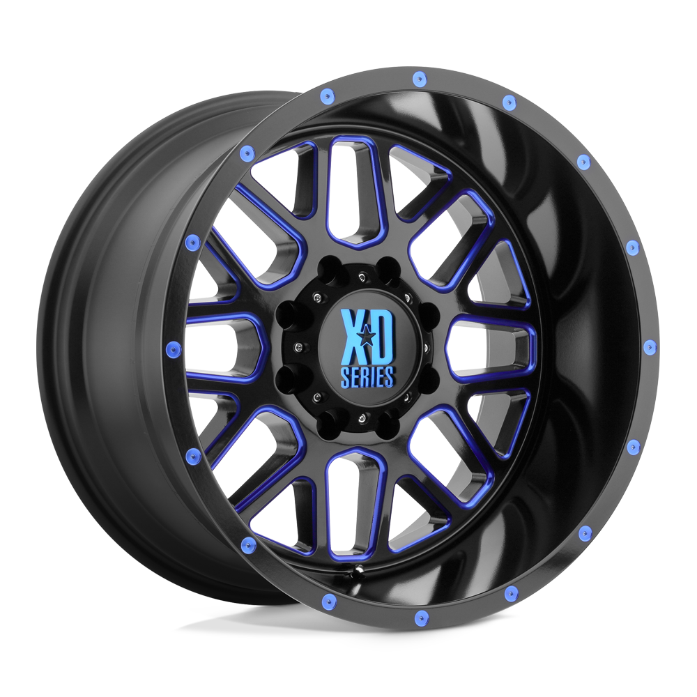 XD XD820 GRENADE SATIN  BLACK MILLED WITH BLUE CLEAR COAT