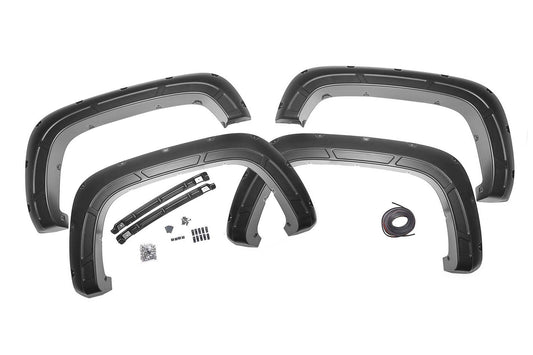 Rough Country Fender Flares | Defender | GBA Black | Chevy Silverado 2500 HD/3500 HD (20-26)