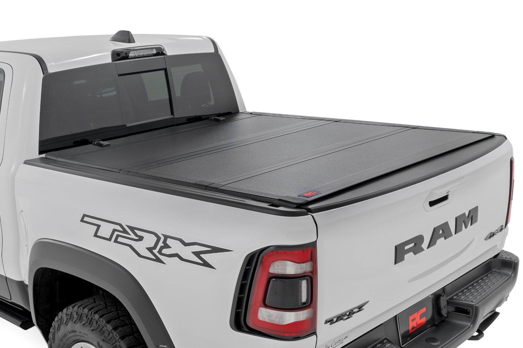 Rough Country Hard Tri-Fold Flip Up Fold Bed Cover | 5'7" Bed | Ram 1500 (19-26)/1500 TRX (21-24)