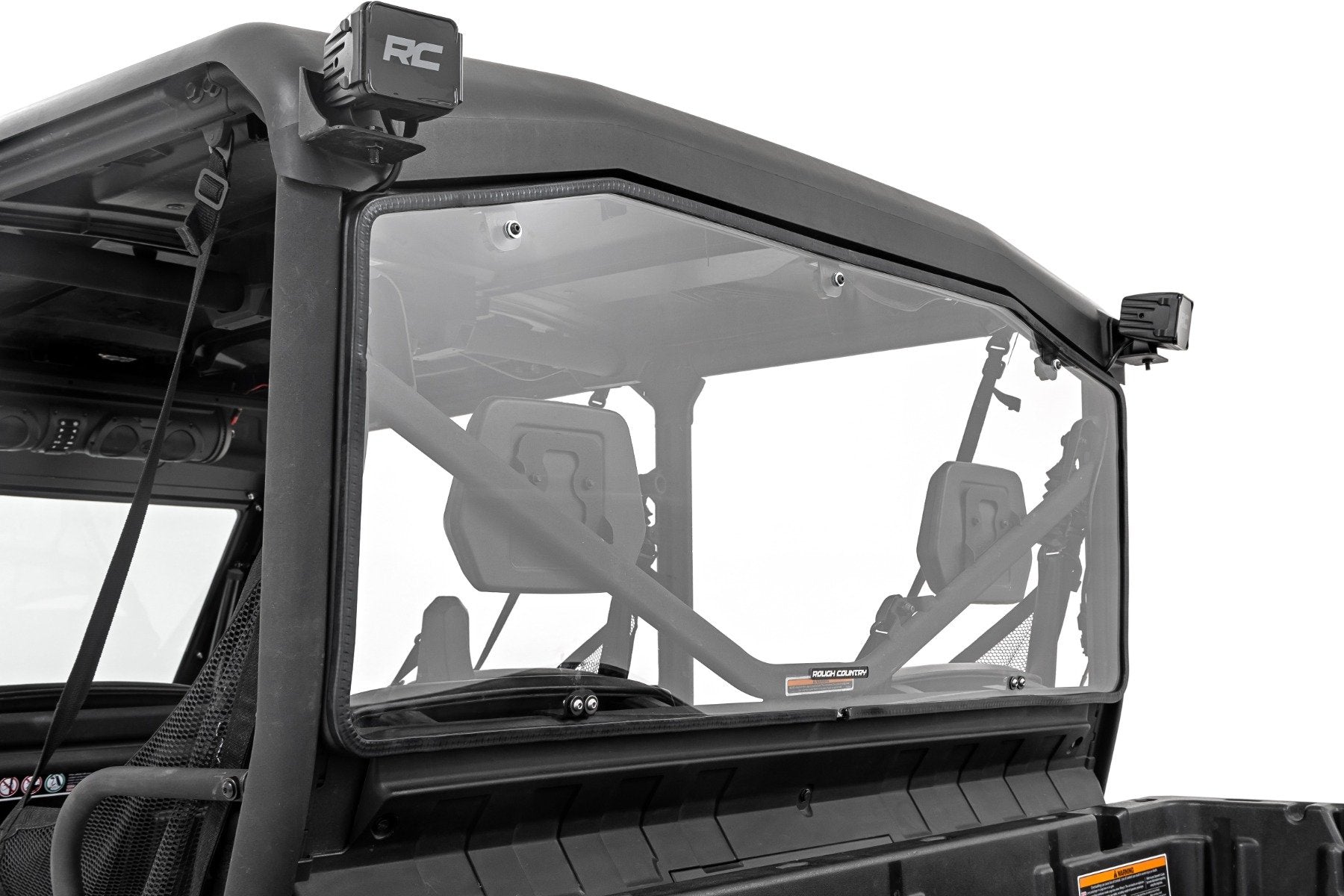 Rough Country Rear Cab Panel | Scratch Resistant | Can-Am Defender HD 8/HD 9/HD 10