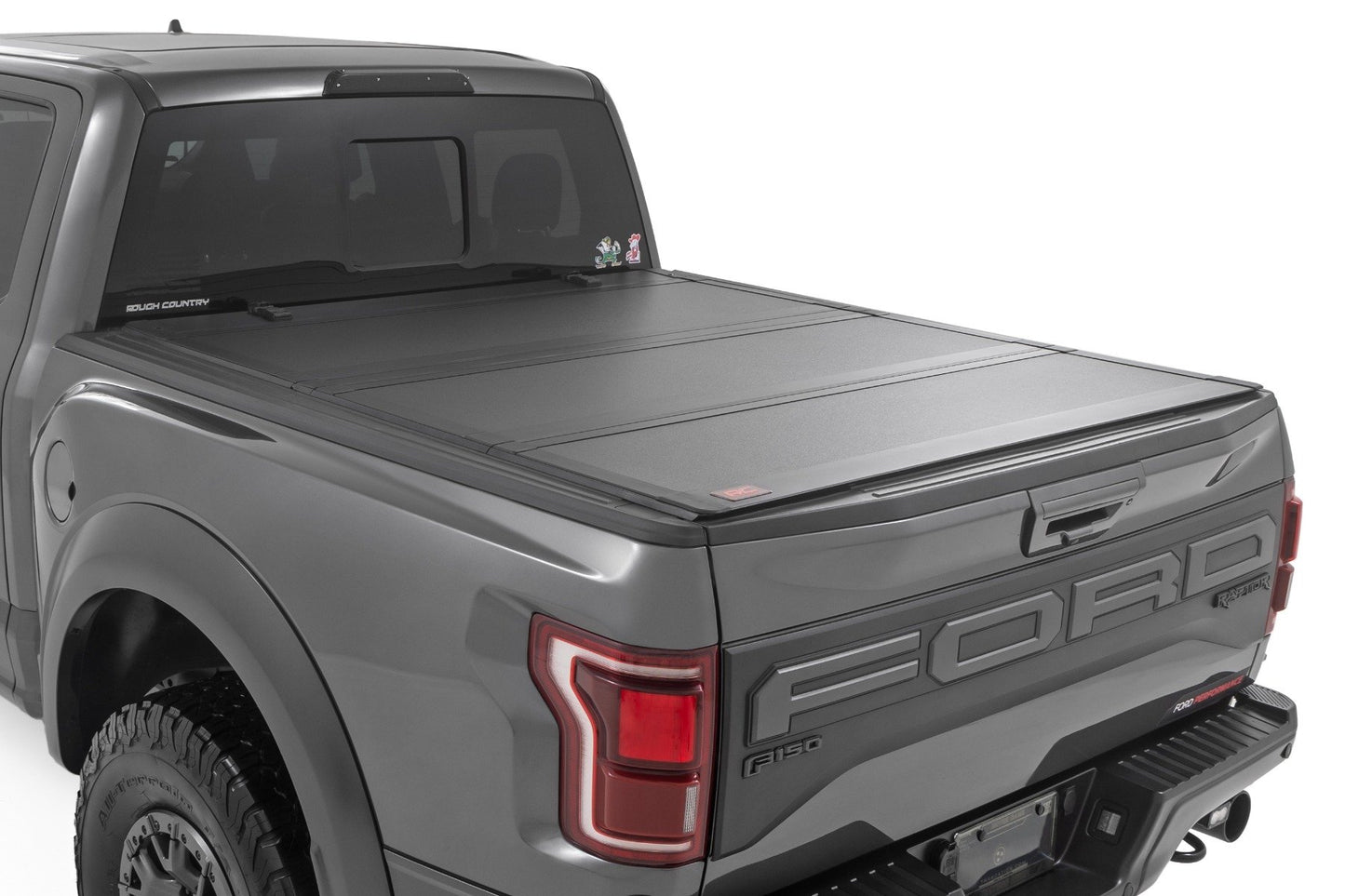 Rough Country Hard Tri-Fold Flip Up Bed Cover | 6'7" Bed | Ford F-150 2WD/4WD (2015-2025)