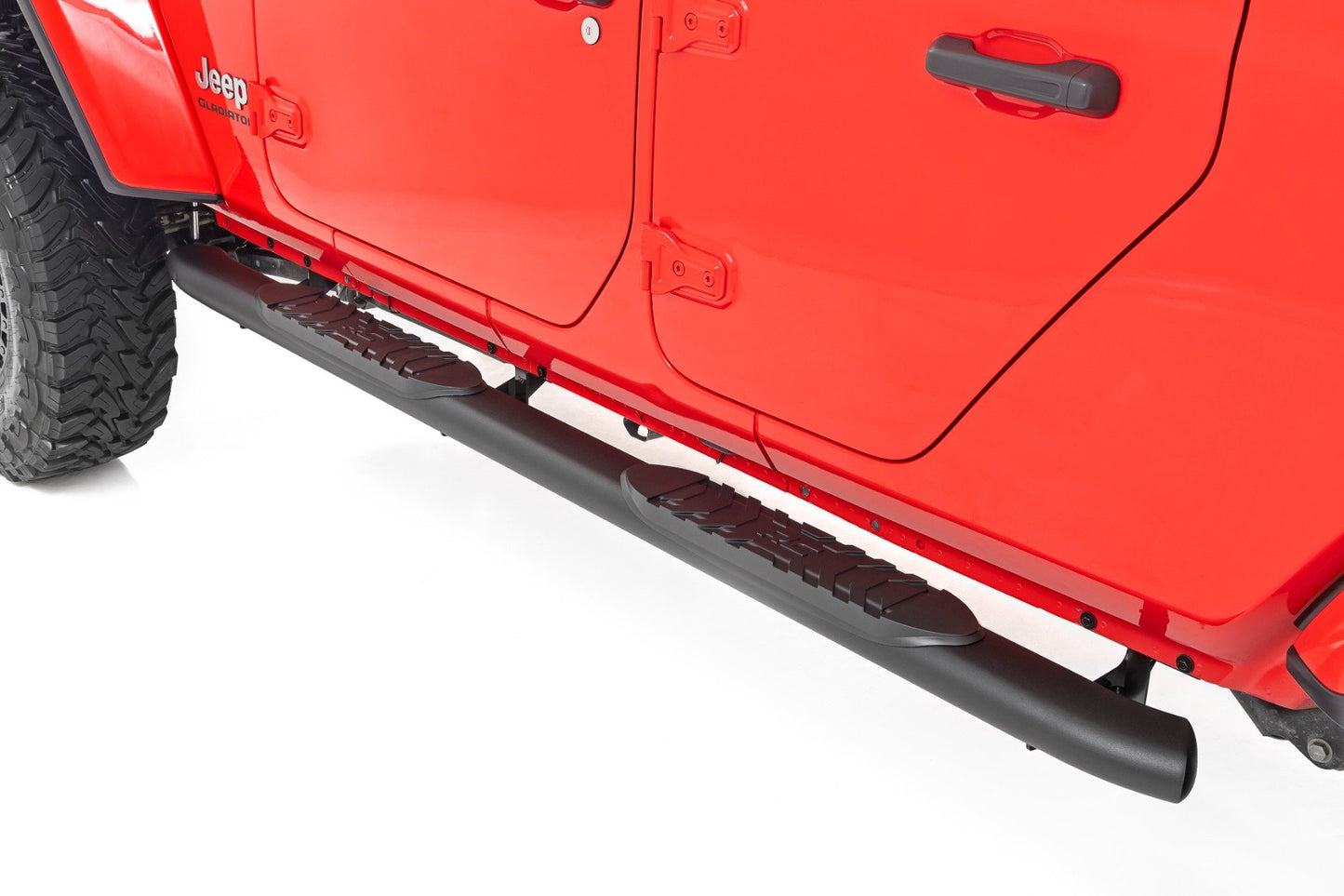 Rough Country Oval Nerf Steps | Black | Jeep Gladiator JT 4WD (2020-2025)