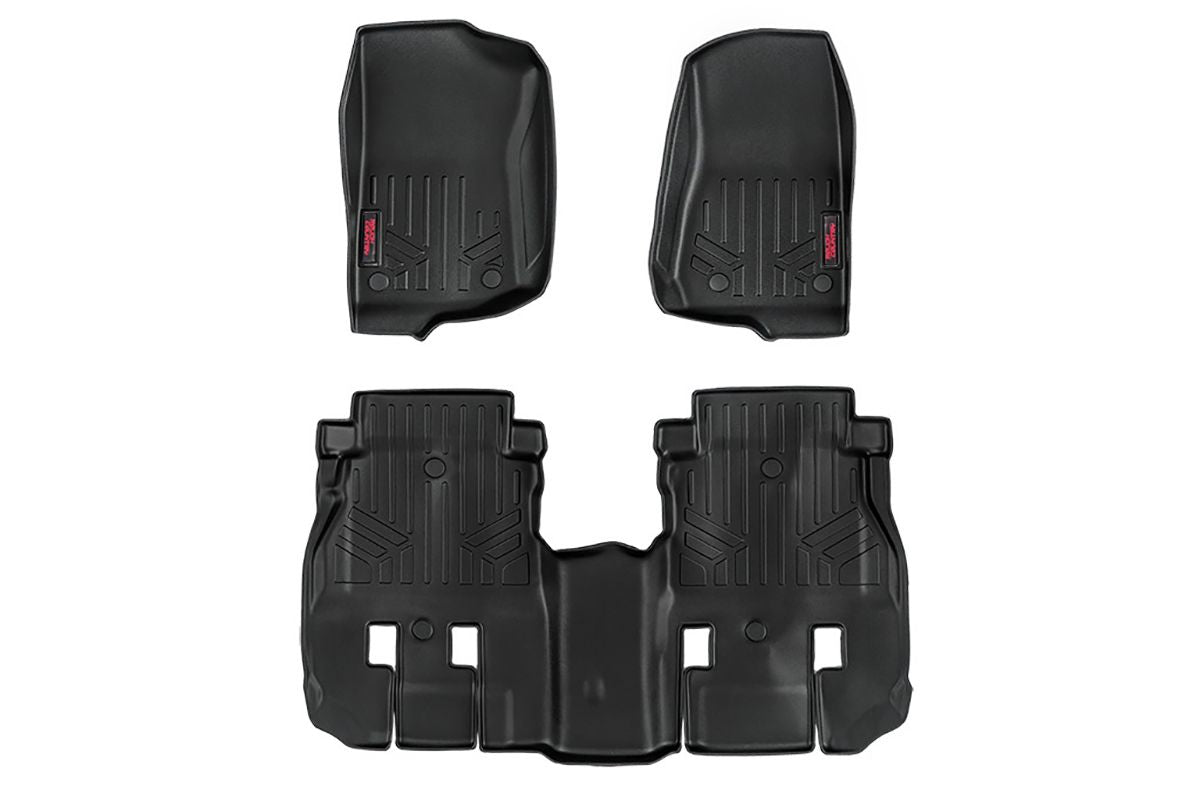 Rough Country Floor Mats | FR & RR | 4 Door | Jeep Wrangler Unlimited 4WD (2018-2025)