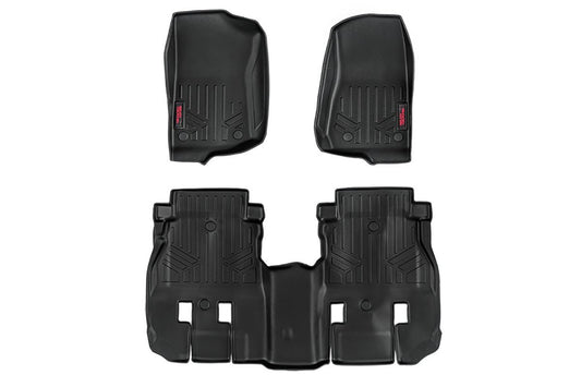Rough Country Floor Mats | FR & RR | 4 Door | Jeep Wrangler Unlimited 4WD (2018-2025)