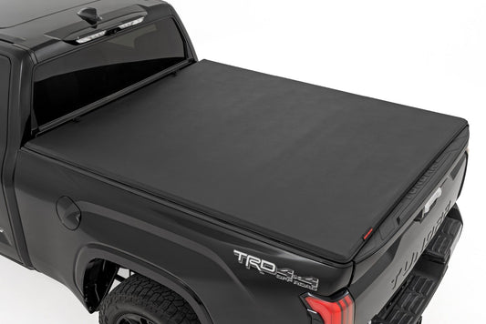 Rough Country Soft Tri-Fold Bed Cover | 6'7" Bed | with & w/o OE Rails | Toyota Tundra 2WD/4WD (2022-2025)