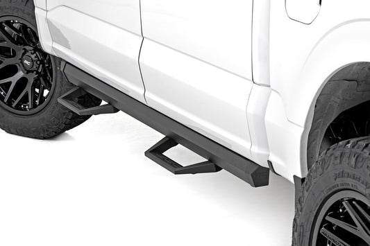 Rough Country SRL2 Adj Aluminum Step | Crew Cab | Ford F-150/Lightning/F-250/F-350/Raptor (15-26)