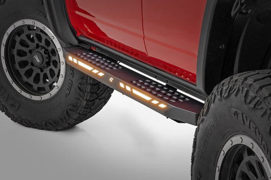 Rough Country AC2 Running Boards | Amber/White | 4-Door | Ford Bronco 4WD (2021-2025)