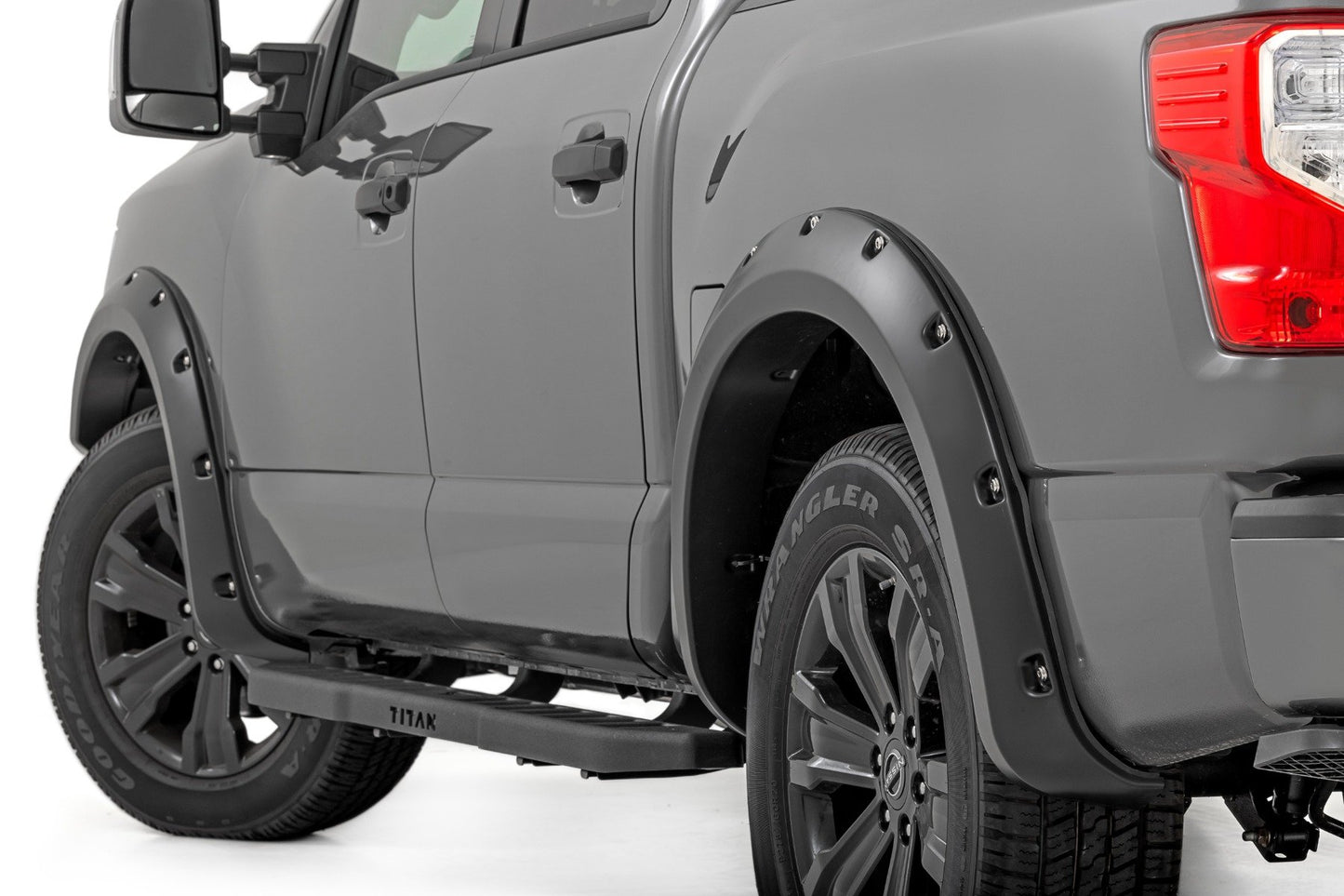 Rough Country Pocket Fender Flares | Crew Cab | W/O Emblem | Gloss Black | Nissan Titan (17-24)