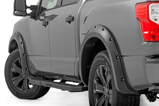 Rough Country Pocket Fender Flares | G41 Magnetic Black | Nissan Titan 2WD/4WD (2017-2024)